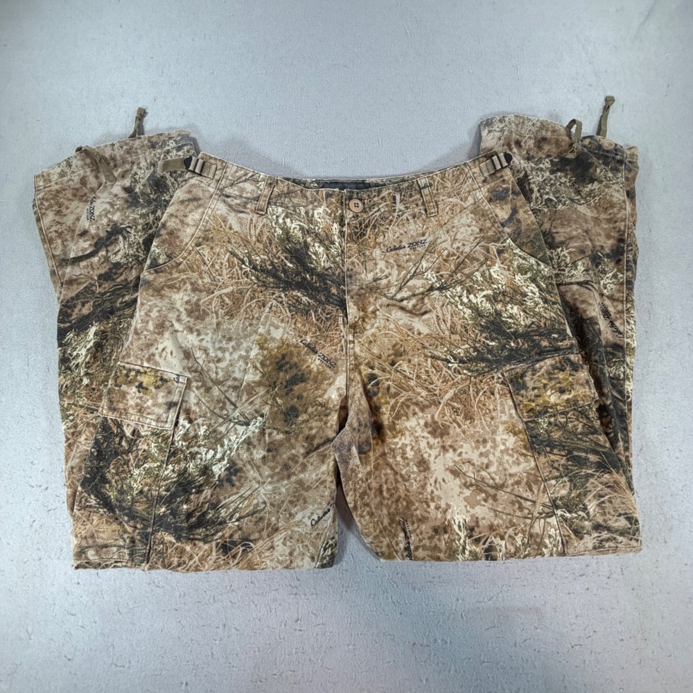Cabela's‎ Zonz Camo Cargo Hunting Pants Men's 34R Adjustable Waist
